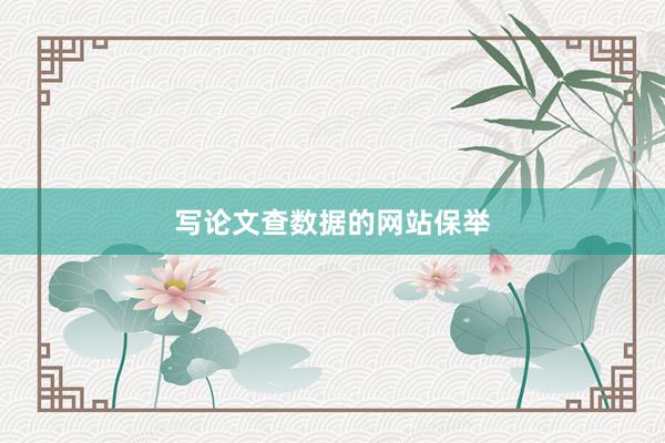 写论文查数据的网站保举